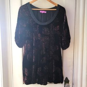 EUC *Rare* Gorgeous Calypso Velvet Swing Dress Sz. S